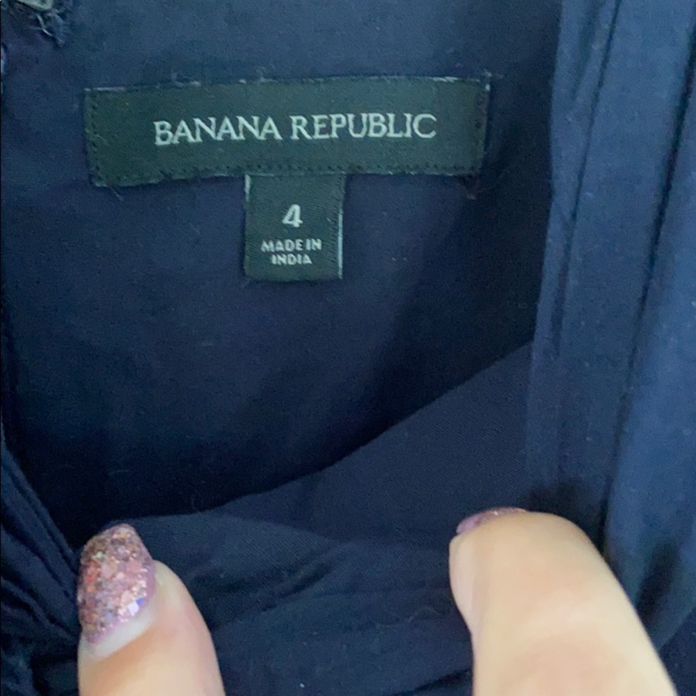 Banana Republic Navy Pleated Dress - Picture 4 of 7